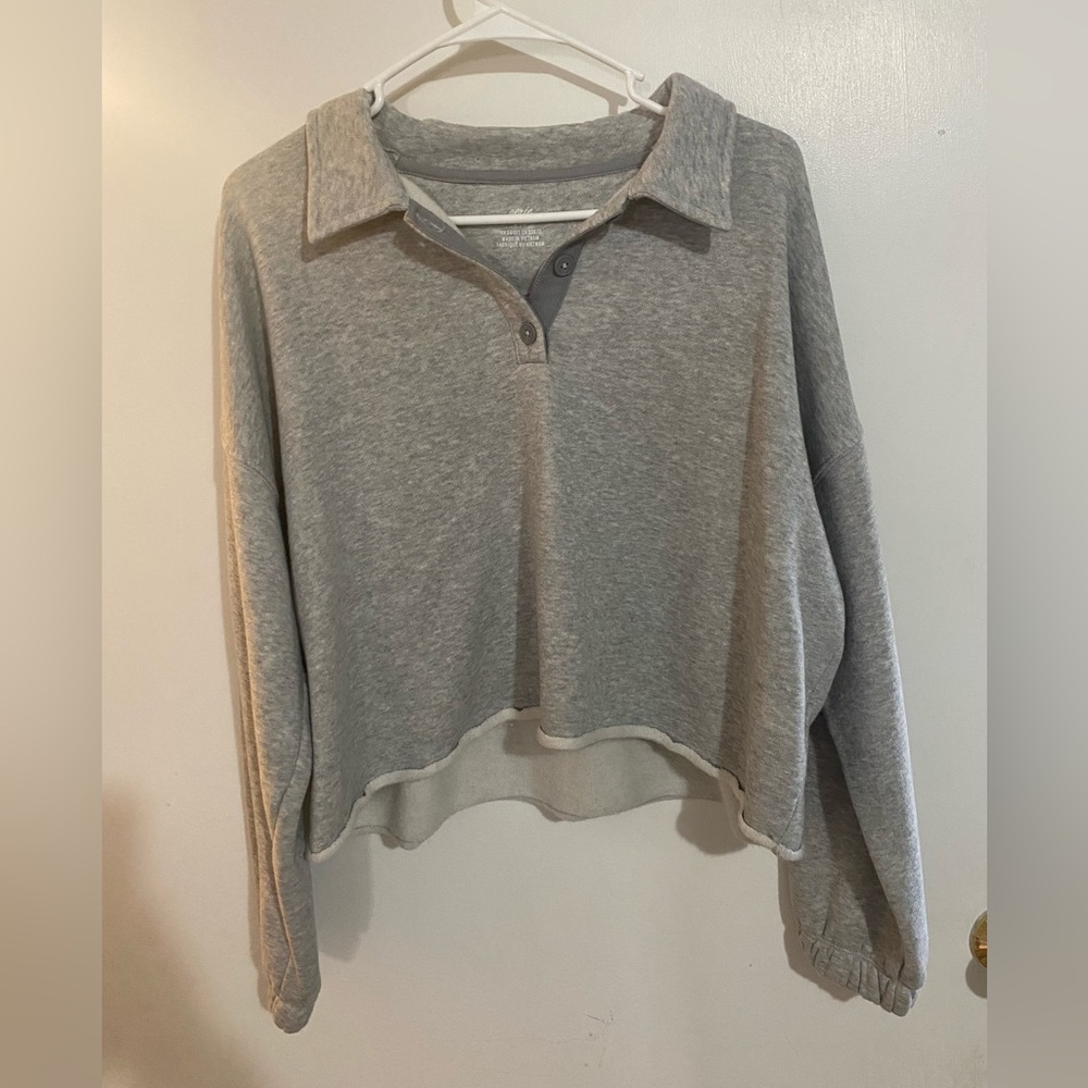 Never worn cropped collard sweatshirt